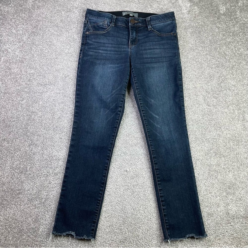 Wit & Wisdom Charlotte Jeans Women's 4 Blue Ankle Skinny Mid-Rise Dark Wash